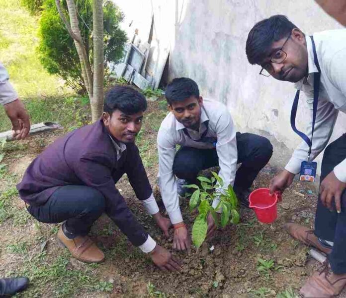 Barhi News- Hundreds of saplings planted in the memory of late Shridas teacher Aman Sinha, plantation program will run throughout the week.