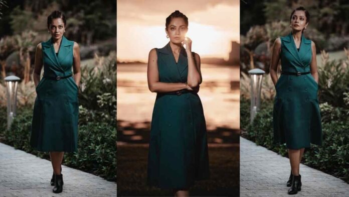 Sheena Chohan, Sheena Chohan photoshoot, modern power dressing, emerald teal suit, Florida photoshoot, Luke Ayers photography, sophisticated celebrity style